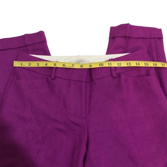 NWOT LOFT Marisa Wool Blend Cuffed Ankle Pants Trousers Office Work Wear New - Picture 15 of 16